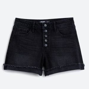 Just Black Tyra High Rise Button Front Roll Cuff Shorts